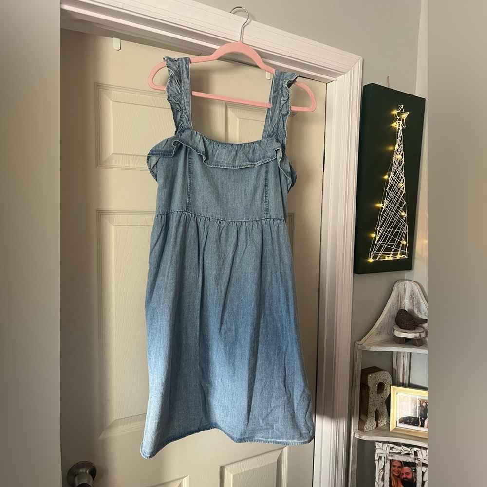 Blue Denim Sleeveless Dress